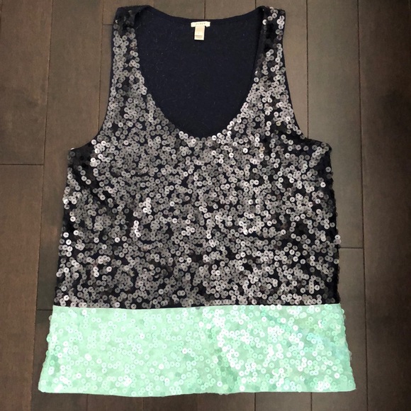 JCrew BNWOT Colour Block Sequin Tank - Picture 2 of 9